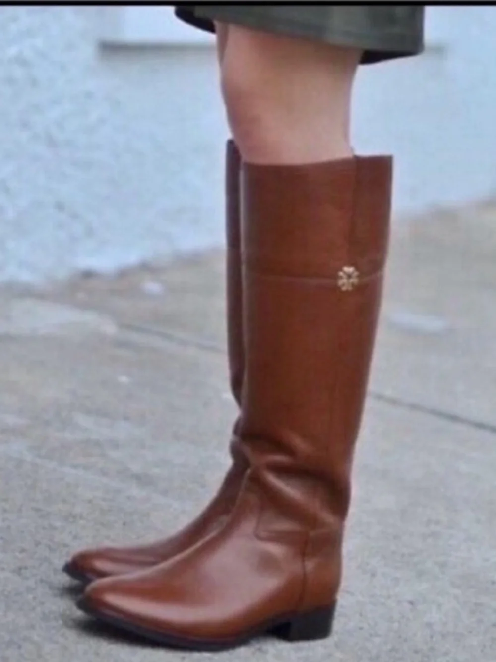 Tory Burch 'Jolie' Tall Riding Boots - Cognac Brown Leather Size 8.5